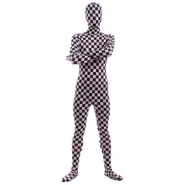 VSVO Men's and Women's Second Skin Zentai Full Bodysuit Costume (Medium, Checker)