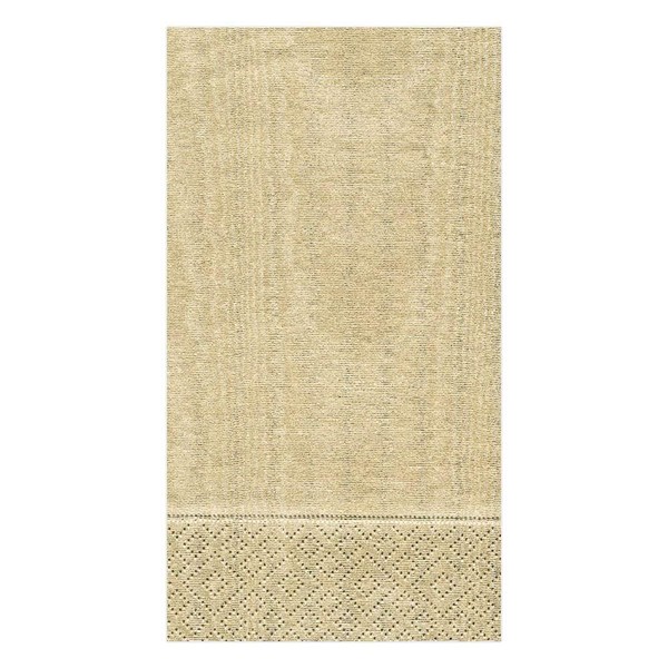 Caspari Moiré Paper Guest Towel Napkins in Gold - Two Packs of 15