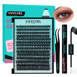 Lash Extension Kit 280PCS Eyelash Clusters 60D DIY Eyelash Extension Kit Individual Lashes Natural Lash Clusters Kit with Lash Bond and Remover, Lash Tweezers(60D,D-Mix9-16mm Kit)