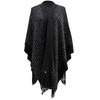 Luxury Divas Black Metallic Knit Shawl Wrap