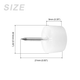 METALLIXITY Furniture Feet Nail (14mm/0.55in) 20Pcs, Plastic Round Thick Base Chair Glides Sliders - for Chairs Sofa Furniture Sliders Protector Pad, White