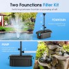 POPOSOAP Pond Filter with Pump Fountain Kits, 660GPH S104, Black+blue