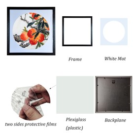 EVQUIT Square 14x14 Gallery Wall Picture frame with 12x12 Round Mat Photo Frame Black