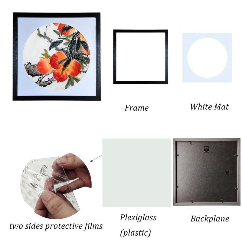 EVQUIT Square 14x14 Gallery Wall Picture frame with 12x12 Round
