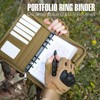 Kosibate Tactical Notebook Padfolio Ring Binders with 45 Sheets,Army Military