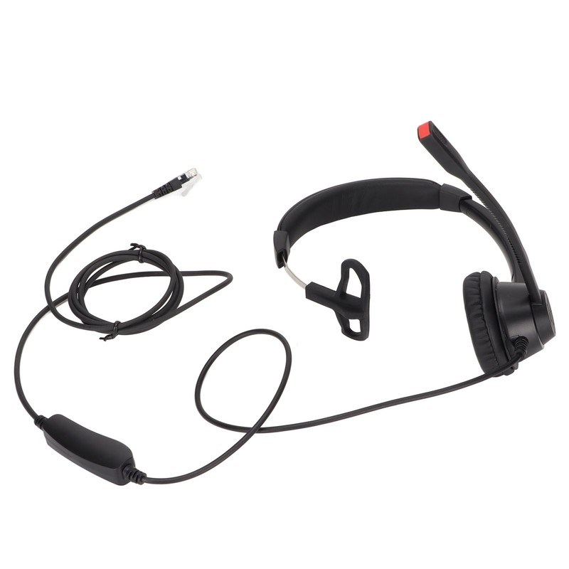 Telephone Headset Speaker Volume Adjustment Microphone Mute Monaural RJ9 Business