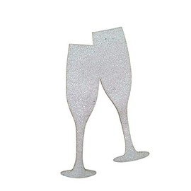 Various Designs of Sexy Pole Dancers/High Heels/Corset/Champagne Glasses/Bride & Groom Cupcake Toppers for Birthday/Bridal Sower/Weddingd/New Years Events/Party sets of 12… (Diamond Champagne Glass)