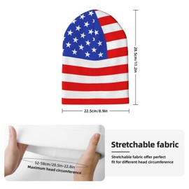 KKRMTUG American Flag Beanie Hat for Women Men Flag of America Knitted Hat Winter Warm Hats Soft Stretchy Ski Beanie Cap Unisex Stocking Caps