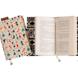 Book Cover - Hardcover for Books - Washable, Waterproof, Book Protector - Padded (Cats, M)