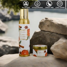 Beautitize Room Spray Air Freshener, 6.34 Fl oz | Odor Eliminator Spray | Air Fresheners for Home Long Lasting | Room Fresheners | For Home, Furniture, Fabrics (Mandrin & Cinnamon with Candle Box)