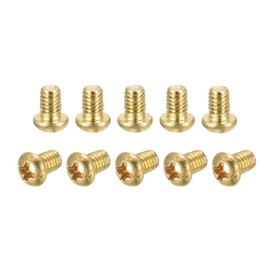 uxcell Brass Machine Screws, M4x6mm Phillips Pan Head Fastener Bolts for Furniture, Office Equipment, Electronics 24Pcs