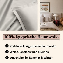 Egyptian Cotton Duvet Cover 140 x 200 cm Sand/Beige