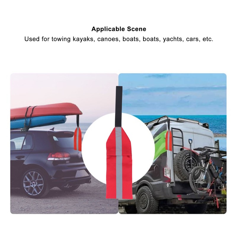 Kayak Safety Flag Multipurpose Oxford Cloth Towing Canoe Red Warning