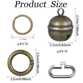 1Pcs Dog Collar Bell,Pet Bells for Collar Loud Brass Cat Bells,Collar Loud Brass Pet Bells with Key Rings Pet Pendant,Pet Tracker Training Bells for Small Medium Large Dogs