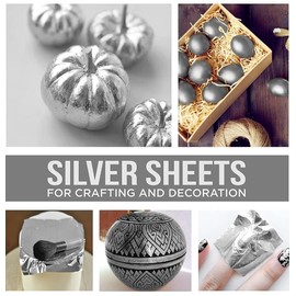 SGLS Italian Silver Leaf FOILS Paper Sheets (6×6 INCHES) for Gilding, Resin, Painting Art, Crafting, Drawing, Mysore Painting, Home Decoration, Art and Crafts DIYs, Slime ETC (25 pcs)