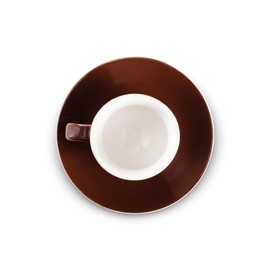 Espresso Parts Porcelain Espresso Cup & Saucer, Heavy-Duty Chip Resistance Porcelain, Dishwasher Safe - Brown (2oz/70ml)