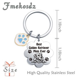 Fmekosdz Golden Retriever Gifts For Golden Retriever Mom Keychain Golden Retriever Dog Jewelry Golden Retriever Owner Gifts Pet Gifts Paw Print Charm Keychain Golden Retriever Lover Gifts