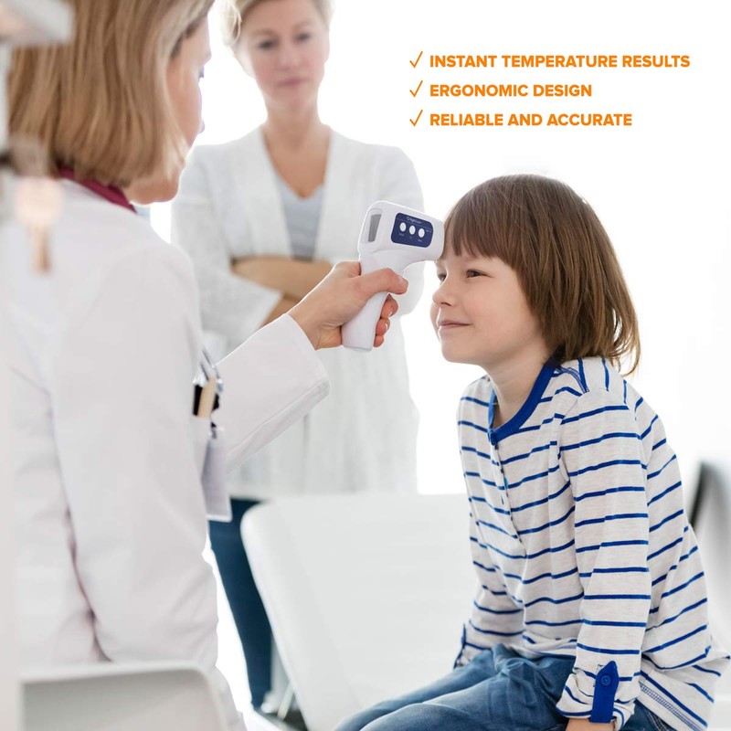 RightCare No-Touch Infrared Forehead Thermometer with Instant Results for School,