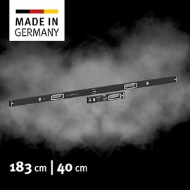 STABILA 196-2 Dark Shadow 2-Piece Spirit Level Set: 183 cm / 40 cm, Elegant Anthracite Matt Coating, Extra Rigid Aluminium Profile, Shock-Absorbing End Caps, Integrated Slip Stopper, Made in Germany