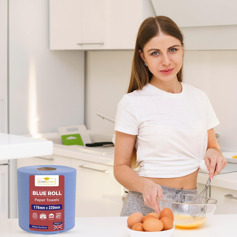 Chef Royale Multipurpose Kitchen Rolls - Pack of 4, Blue