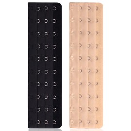 Corset Extender 10 Hooks - Bra Extender 10 Hook Pack of 2 Black&Light Beige