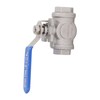 3 Way Ball Valve 1/2in DN15 304 Stainless Steel Female