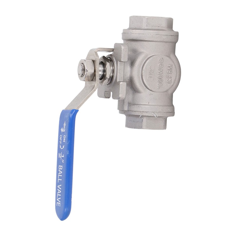 3 Way Ball Valve 1/2in DN15 304 Stainless Steel Female