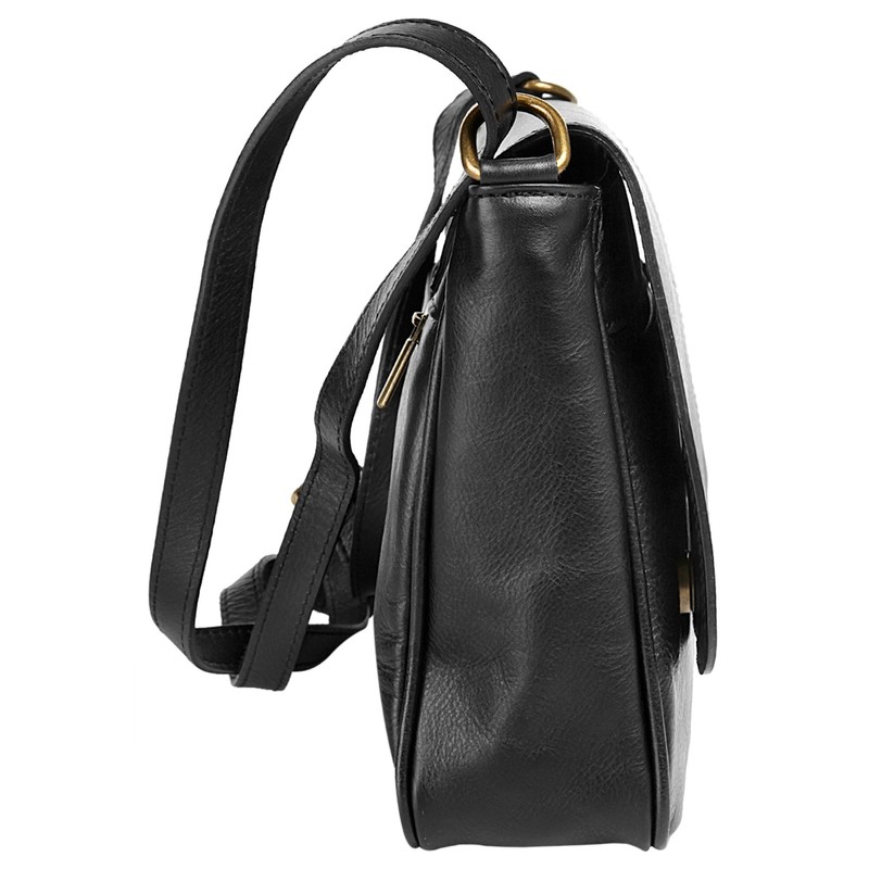 Cluty Women's Shoulder Bag Black Genuine Leather 019283, black