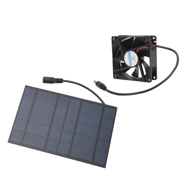 Solar Panel Fan Reduce Temperature Humidity IPX7 Waterproof Solar Powered