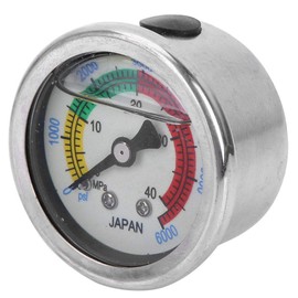 Jadeshay Pressure Gauge, 0-6000PSI 0-40MPa Air Pump Pressure Gauge Dual Scale Liquid Filled for Diving Equippment Manometer Measure