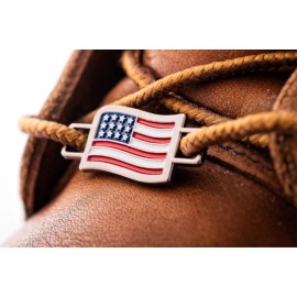 Brooklynmaker 2 USA Flags Shoes Boot Lace Keeper Holder American Charms by BrooklynMaker