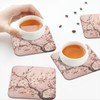 Coasters for Drinks with Holder, Pink Cherry Blossoms on Branches