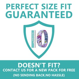 Zollen Silicone Wedding Rings for Women 2 Packs ，Breathable Printed Design with Leaves，Unique Design, Comfort Fit Ring,Size 08