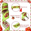 Suncalla 2 Rolls Lime Green and Red Merry Christmas Wired