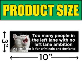 BAVAHA [10"x3"] Left Lane Is For Crime Magnet Funny Magnetic Bumper Sticker Cat Meme Car Magnet Camp In The Wood Not The Left Decals Lane Driver Gift Decorations For Car Truck Vehicle Van Novelty Auto
