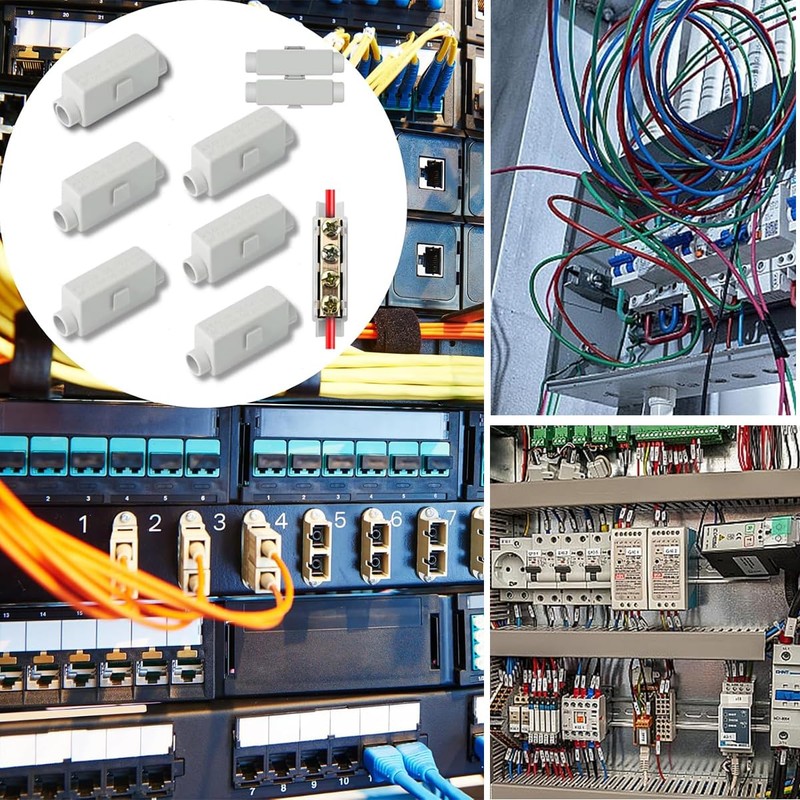6 Pieces Through Connector, Cable Connector Terminal Block, ABS Housing,