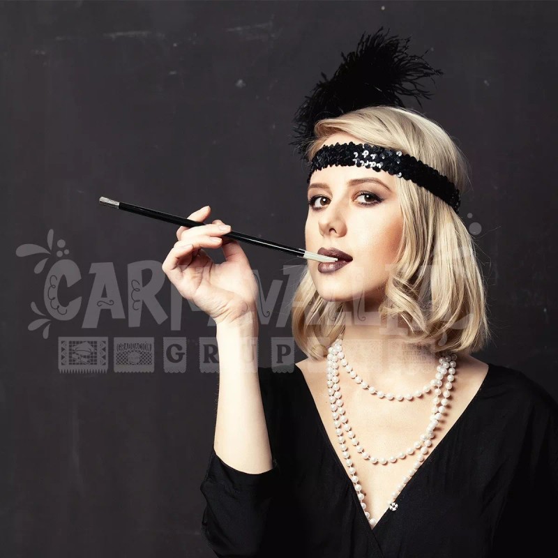 Grupo Carnavallia Pipeta Negra Cigarro Charleston Disfraz Accesorio Vintage