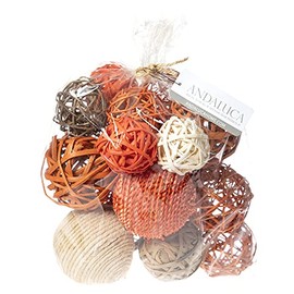 ANDALUCA Decorative Vase Filler Bag with Orbs, Balls (Burnt Orange)