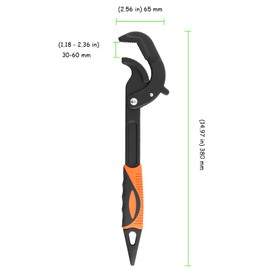 TAICHEUT 2 PCS 14 Inch Multi-function Pipe Wrench, Universal Adjustable Wrenches 45 Steel, Pipe Wrench Maintenance Tool Set for Home, Industrial, Mechanical and Electrical Maintenance