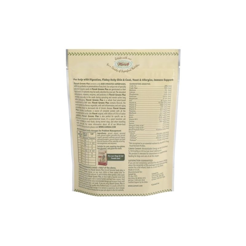 CARNA4 Flora4 Sprouted Seeds Food Topper for Dogs & Cats,