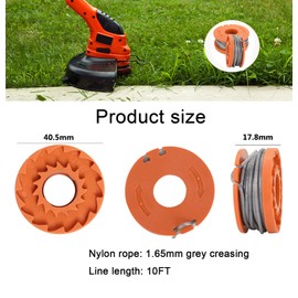 MOECSHSY Strimmer Spool for Mac Allister, Qualcast and Worx, Strimmer Wire, Trimmer Spool Line for Φ1.6mm Double Autofeed Spool Replace Grass Cutter Trimmer Wire Refills 10ft(4 PACK)