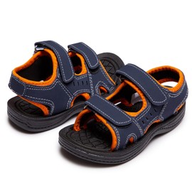 Skysole Sandalias ligeras de doble correa ajustable para niños (ver más colores y tamaños), Naranja, 9-10 Toddler