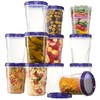 PLASTICPRO 6 Pack Twist Cap Food Storage Containers with Blue