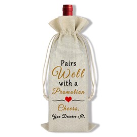 Ximalun New Job Gifts for Women Men Promotion Gift Pairs Well with a Promotion Cheers Wine Bag Farewell Gift Goodbye Going Away Gift Leaving Gifts for Colleagues