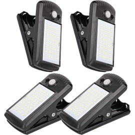 YJFWAL 4 Pack Solar Lights Outdoor 40 LED 3 Modes Clip on Lights Outdoor Solar Security Lights Solar Motion Sensor Lights IP 65 Waterproof Solar Wall Lights for Backyard, Garage, Deck, Garden Fence