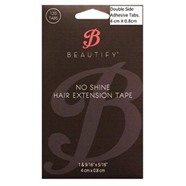 Beautify No Shine Hair Extension Tape Tabs - Double Sided Replacement Tape for Hair Extensions, 120 Tabs per Pack - Shine-Free Hold
