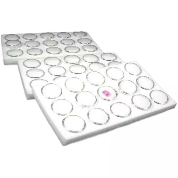 FindingKing 3 Gem Jars Gemstone Inserts White Pad Jewelry Display