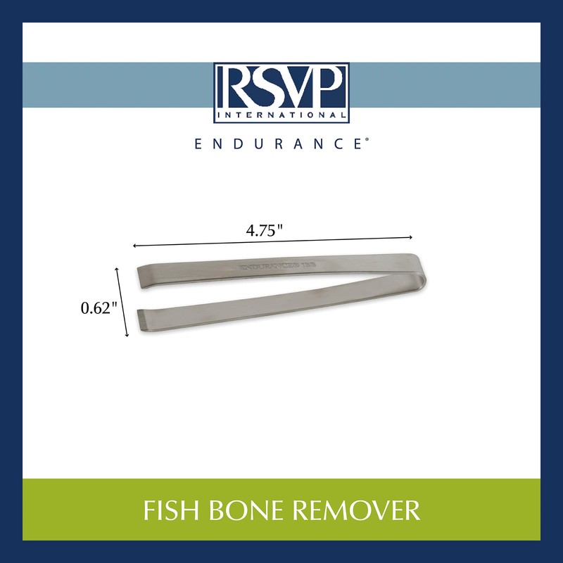 RSVP International Endurance Collection Seafood Tool, Fish Bone Remover, Stainless