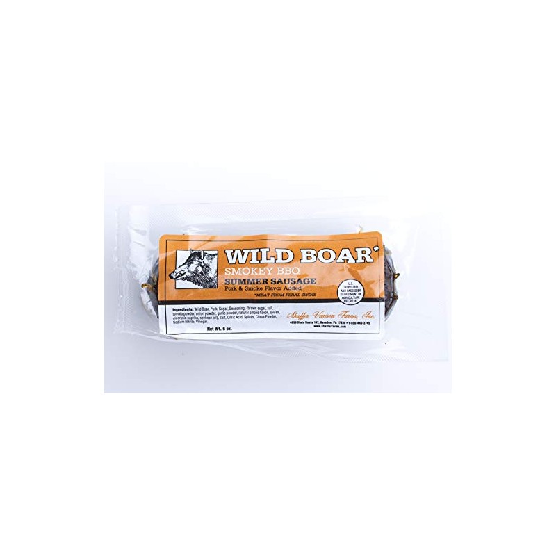 Wild Boar Smokey BBQ Summer Sausage 6 oz chub