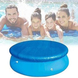Artfeel 183 cm Round Pool Cover Swimming Pool Cover, Blue PE Tarpaulin Rainproof Dustproof Pool Cover Durable Waterproof Windproof Pool Cover for Above Ground Round Swimming Pool